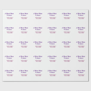 Papel De Presente Um casamento feito no céu roxo malva desde ano nom