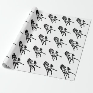 Papel De Presente Um cavalo saltitante alegre na natureza