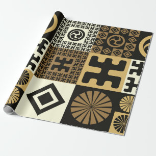 Papel De Presente Um conjunto de padrões sem costura ao estilo japo