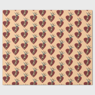 Papel De Presente Um Coração Para Girafas