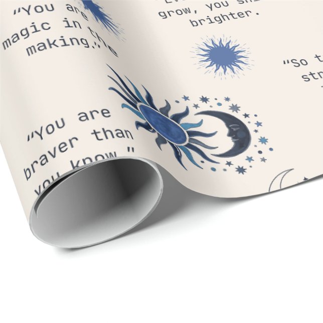 Papel De Presente Um design celestial sonhador de bebê (Ponta do rolo)