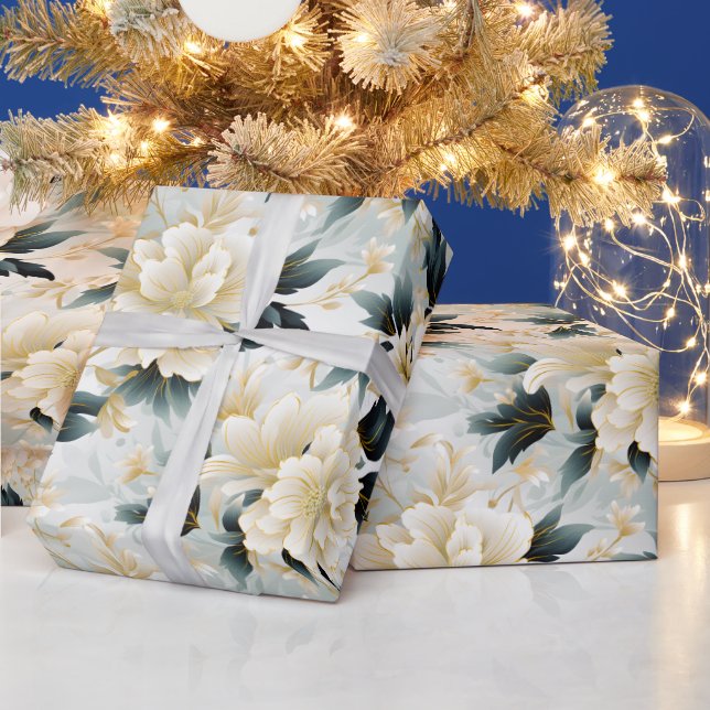 Papel De Presente Um Design de Série Floral de Casamento 7 (Feriados)