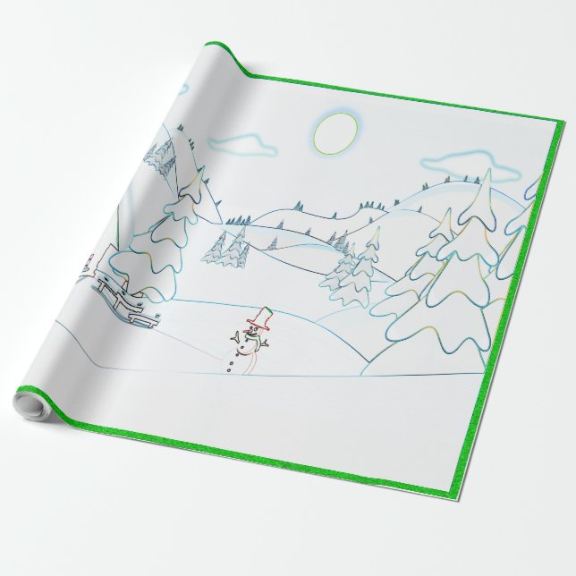 Papel De Presente Um Dia Frio de Inverno - (Desenrolado)