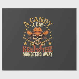 Papel De Presente Um Doce por Dia Mantém os Monstros Longe do Hallow