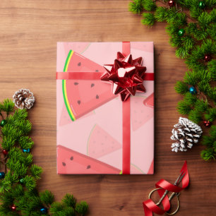 Papel De Presente Um Em Um Padrão De Melancia De primeiro aniversari