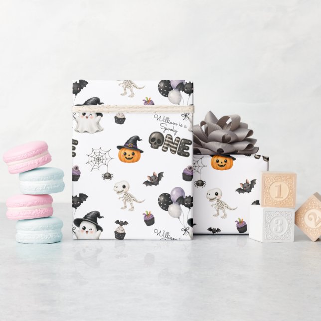 Papel De Presente Um Espeluznante Halloween Bebê Fofo Crianças (Chá de bebê)