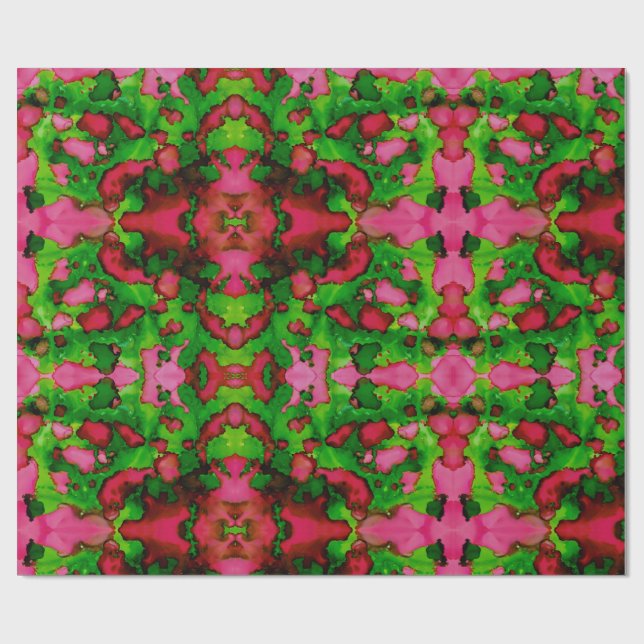 Papel De Presente Um estudo em rosa e verde (Aberto)