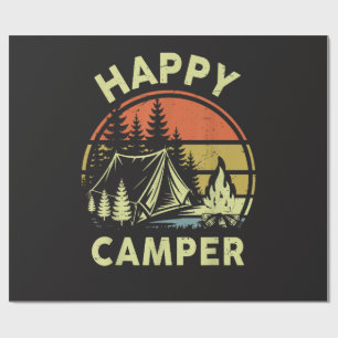 Papel De Presente Um Feliz Aventureiro Menino Bebê Divertido Acampam