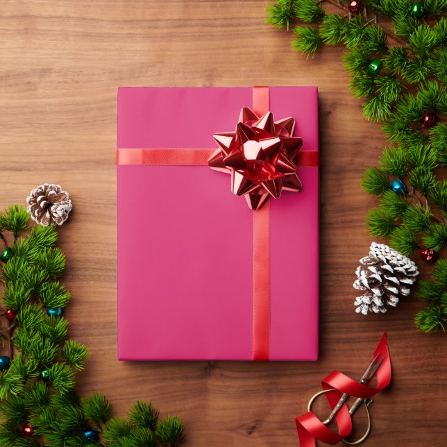 Papel De Presente um fundo rosa com uma borda branca (Presente de Natal)