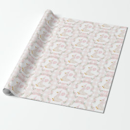 Papel De Presente Um Ganso Bobo Arco Rosa Xadrez Aniversário