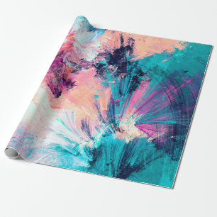 Papel De Presente Um lindo padrão futurista de multicores frias. Abs