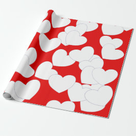 Papel De Presente Um Livro Vermelho Adorável Com Grandes Corações Br