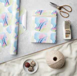 Papel De Presente Um mar incrível com golfinhos