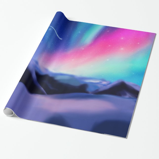 Papel De Presente Um Milhão de Sonhos - A Aurora Borealis (Desenrolado)