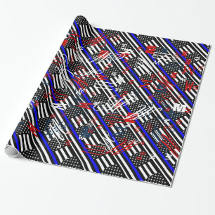 Papel De Presente Um monitor americano fino de linha azul