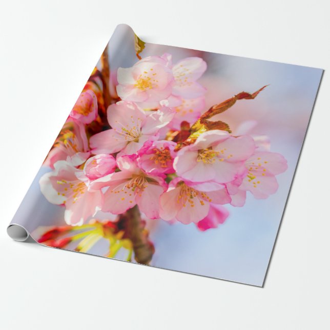 Papel De Presente Um Monte De Flores Adoráveis E Doce De Sakura (Desenrolado)