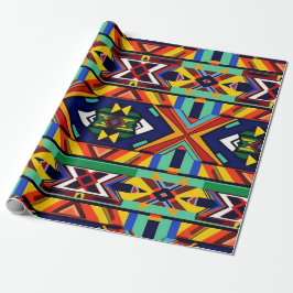 Papel De Presente Um padrão africano colorido estilo Ndabele