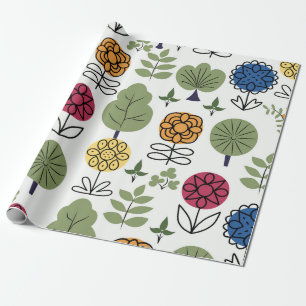 Papel De Presente Um padrão bonitinho, natureza no verão, abstrato 