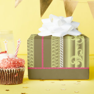 Papel De Presente um padrão de pontos cruzados de um vaso com flores