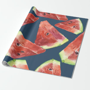 Papel De Presente Um padrão perfeito. Fatias de melancia de aquarela