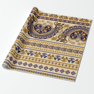 Papel De Presente Um padrão sem costura egípcio distribuído. Floral