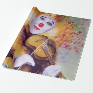 Papel De Presente Um palhaço doce tocando violino