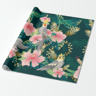 Papel De Presente Um papagaio-da-galinha sem costura fica na grana