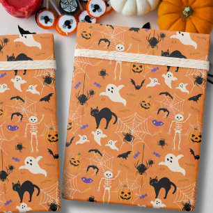 Papel De Presente Um Primeiro Halloween Assustador Aniversário de Cr