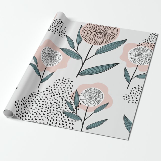 Papel De Presente Um rosa (Desenrolado)