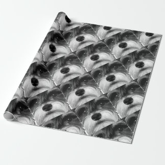 Papel De Presente Um Schnauzer diminuto preto e branco