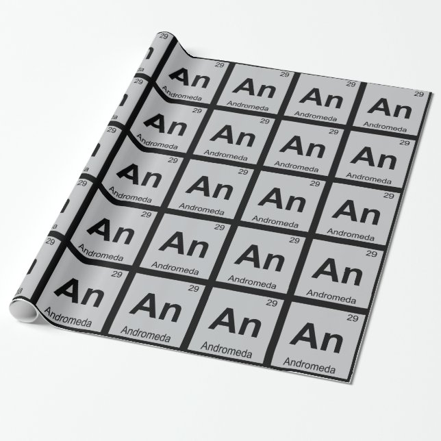 Papel De Presente Um - Tabela Periódica Grega de Andromeda Química (Desenrolado)
