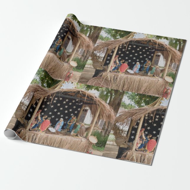 Papel De Presente Uma Criche Brasileira, A Natividade. (Desenrolado)