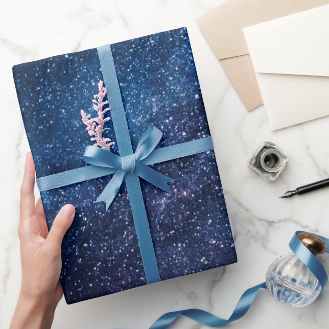 Papel De Presente Uma galáxia de estrelas na noite (Presentear)
