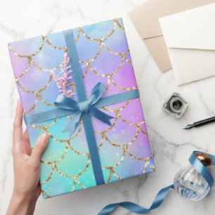 Papel De Presente Uma Galáxia de Sereia Série Design 10 