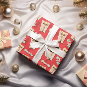Papel De Presente Uma história de Natal   Padrão Da Lâmpada Da Pe