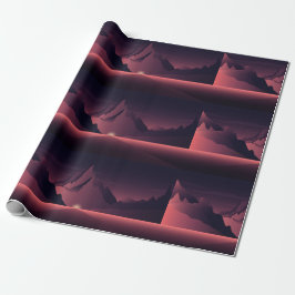 Papel De Presente Uma ilustração de pôr do sol na montanha
