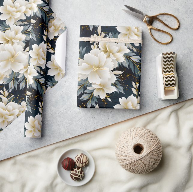 Papel De Presente Uma Série Floral de Casamento Design 8 (Artesanato)