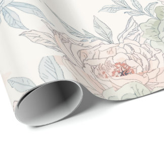 Papel De Presente Uma sinfonia de canção e padrão de pétalas