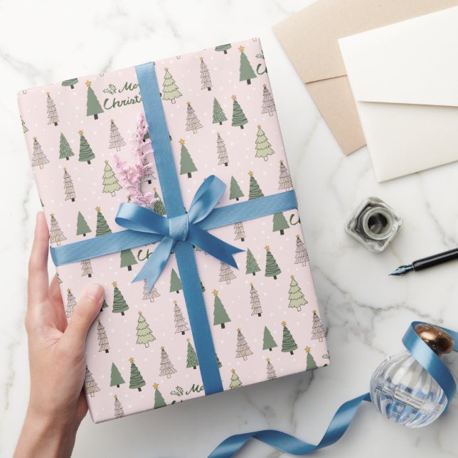 Papel De Presente Under the Snowy Trees – Christmas Wrapping Paper (Presentear)