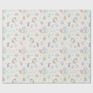Papel De Presente Unicorn Birthday Magic – Pastel Fantasy Celebratio