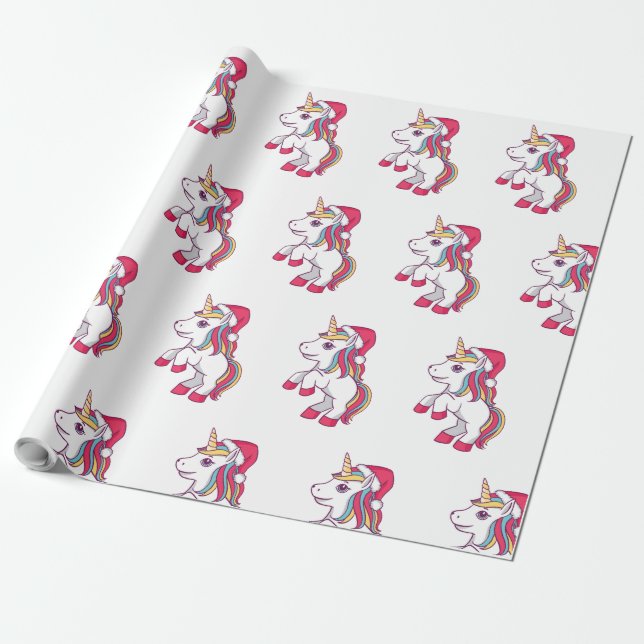 Papel De Presente Unicorn Christmas Wrapping Paper, Unicorn (Desenrolado)