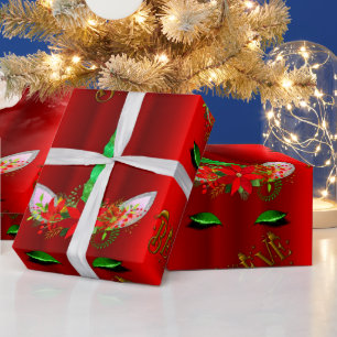 Papel De Presente Unicorn Natal Acredite no Vermelho