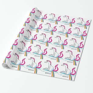 Papel De Presente Unicorn pooping Rainbow - unicórnio pubst