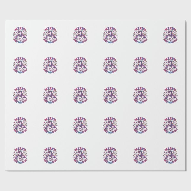 Papel De Presente Unicórnio Alegre e Mágico (Aberto)