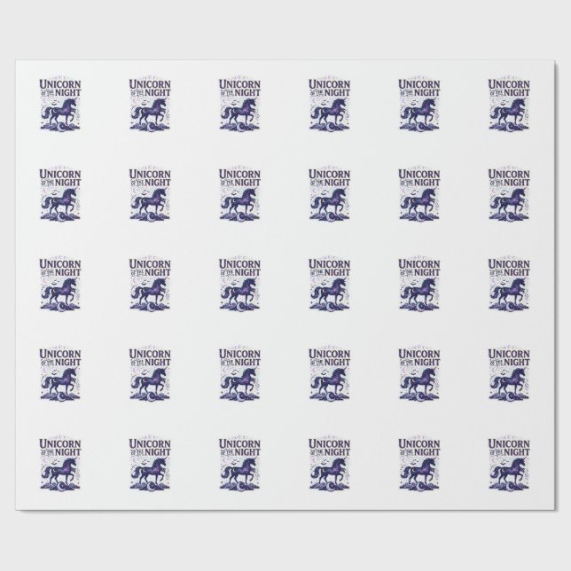 Papel De Presente Unicórnio da Noite Design Gráfico Zazzle Design_ (Aberto)