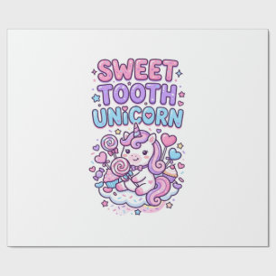 Papel De Presente Unicórnio Doce Dente Unicórnio Fofo Pastel Fofo Pr
