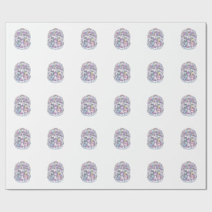 Papel De Presente Unicórnio Equipe Mágica Pequena Produção de Design