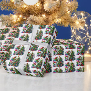 Papel De Presente unicórnio festivo do Natal