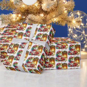 Papel De Presente unicórnio festivo do Natal
