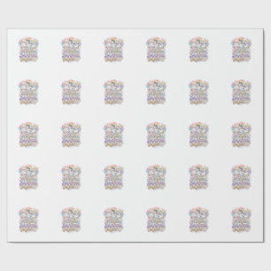 Papel De Presente Unicórnio Humano Minúsculo Grande Magia Vetor Prem